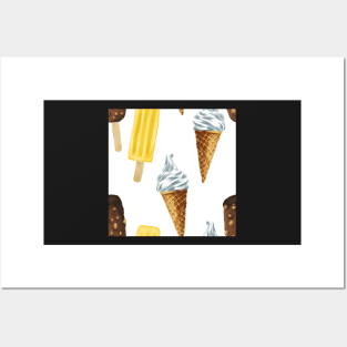 Ice cream on white Posters and Art